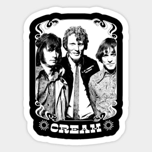 Cream \/\ Original Vintage Look Fan Design Sticker